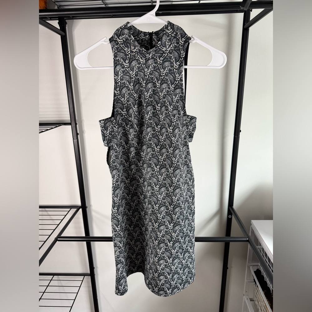 Topshop Black and White Midi Dress